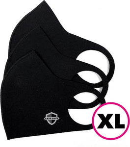 SAFESAVE zwarte mondkapjes XL - 3 stuks
