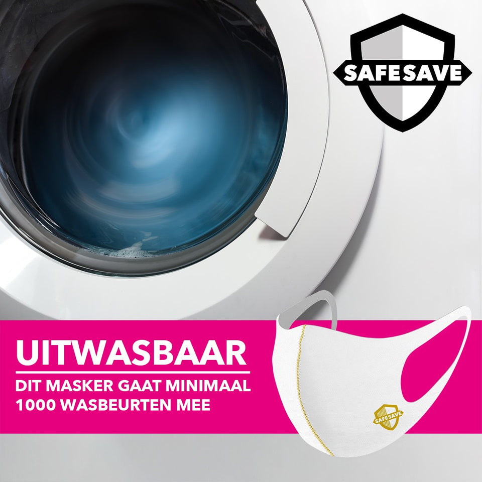 SafeSave 2x Mondkapjes Luxe Lederen armband en mondmaskerhouder | 1 Oor beschermer