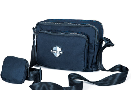 Schoudertas SafeSave – schoudertas – SafeSave – tas – blauw
