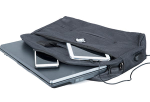Draagtas voor laptop 15.6 inch – laptoptas SafeSave - draagtas – handtas – schoudertas – laptoptas – waterdicht – 15.6 inch – computertas – antraciet – aktetas – usb aansluiting – usb poort -usb ingang
